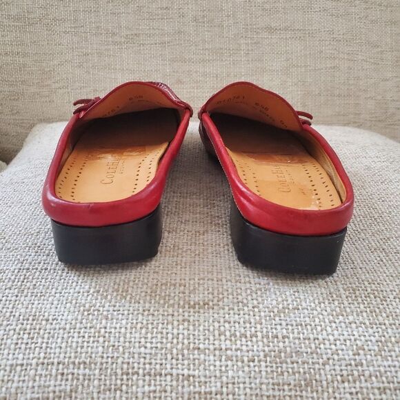 Cole Haan Red Leather Flat Loafer Mules sz 6.5 - Picture 6 of 11